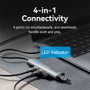 Vention Hub USB Tipo-C 3.0 TGZHB 3xUSB 1xUSB-C PD Gris
